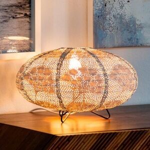 Laser Cut Solace Oval Yarrow Table Lamp